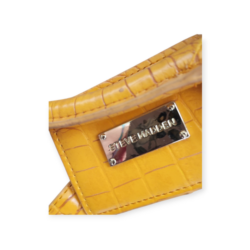 STEVE MADDEN VINTAGE DUFFEL BAG WITH SNAKESKIN PRINT AND YELLOW ACCENTS