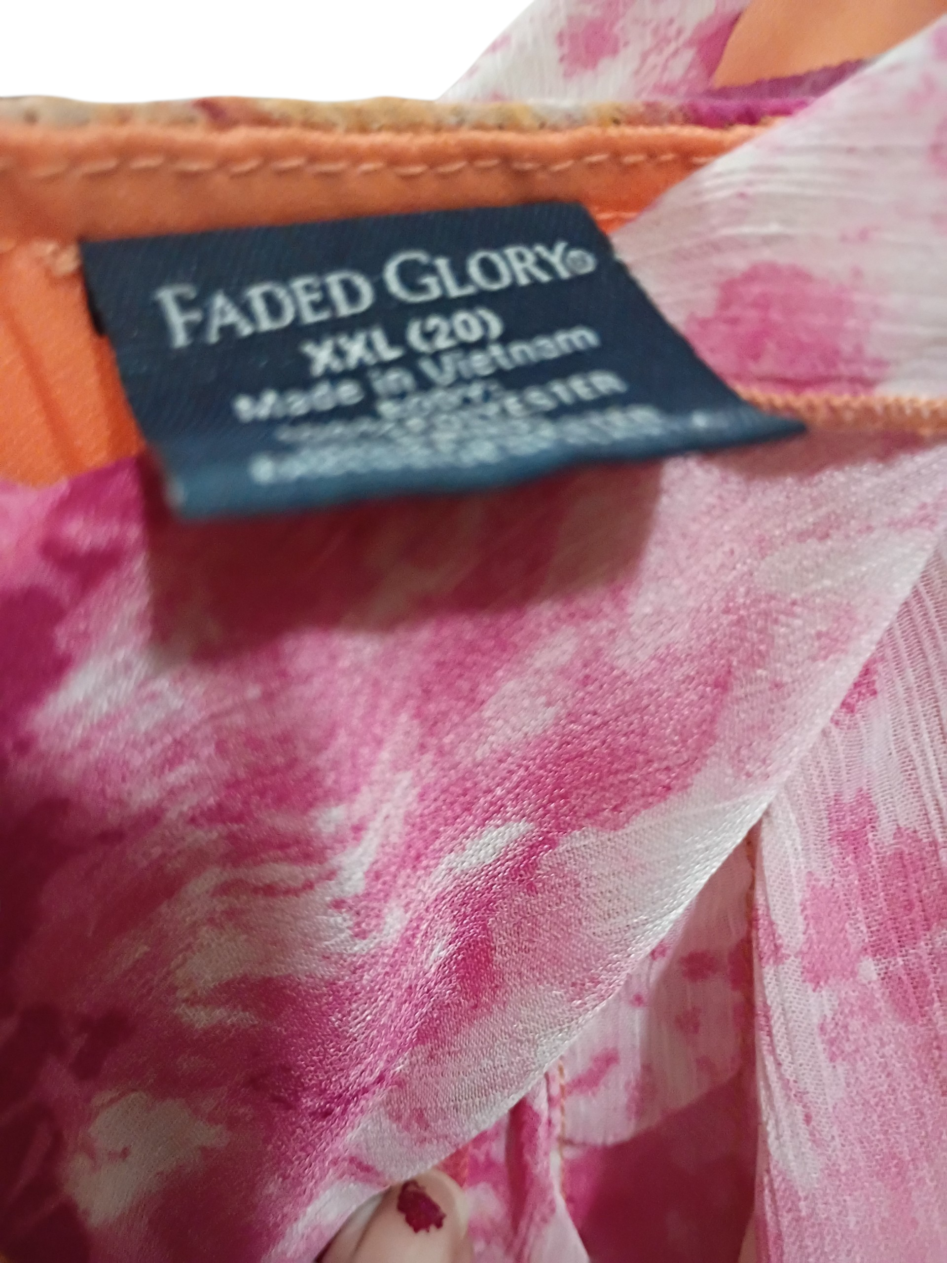 WOMEN'S PINK/ORANGE MAXI SUNDRESS WITH SPAGHETTI STRAPS SIZE XXL